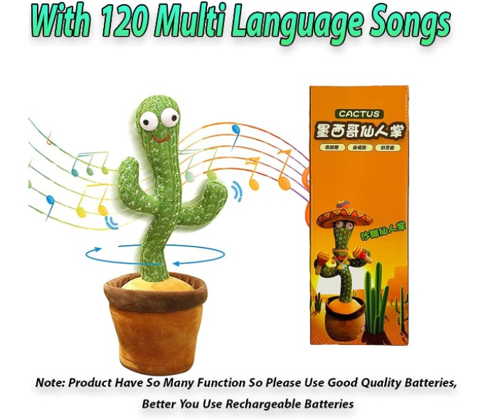 Rechargeable Dancing Cactus Toy, Electric, Shaking, Recording, Singing, Talking toys, "Repeat your speech" Plush Stuffed Gift For Kids  - Zoom Image 2