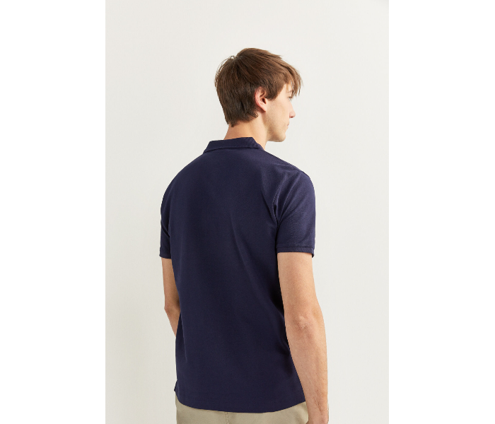 Springfield 143759312 XL Basic Slim Fit Polo Shirt for Men - Medium Blue - Zoom Image 3