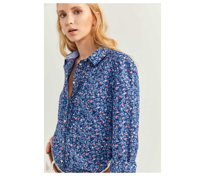 Springfield 679722914 Size 36 Long Sleeve Blouse for Women - Blue - Zoom Image 2