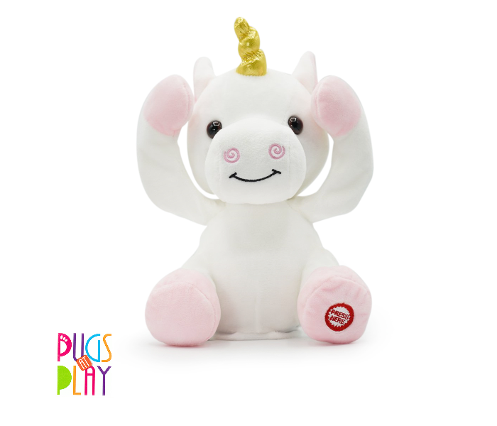 Pugs At Play ST-PAP23 Peek a Boo Agnes Unicorn for Kids - White - Zoom Image 1