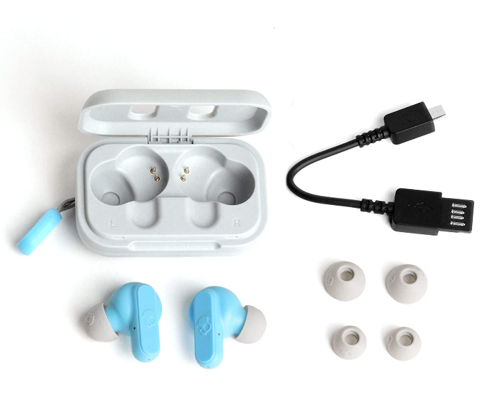 Skullcandy Dime True Wireless Earbuds - Light Grey and Blue - Zoom Image 5