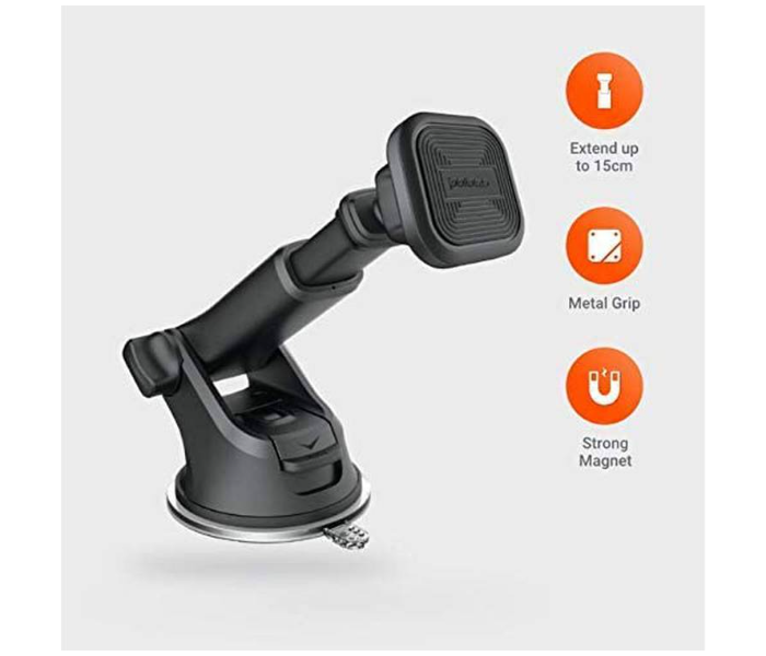 Porodo PD-ALUEMM-GY Aluminum Magnetic Car Mount Phone Holder - Gray - Zoom Image 2