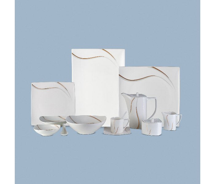 Insiya SV209 56 Piece Superior Quality New Bone China  Dinner Set- White - Zoom Image 1