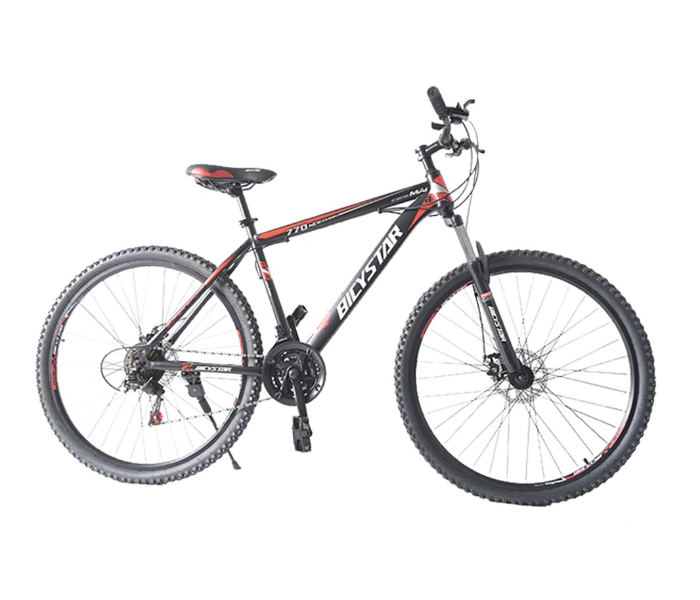 Bicystar 27.5 Inch 21 Speed Mountain Steel Bike - Red - Zoom Image