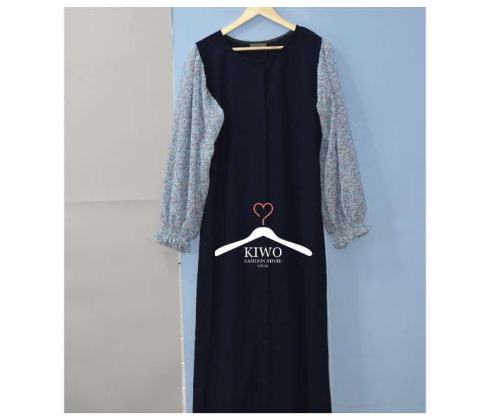 Kiwo KIWO95 XXL Floral Sleeve Long Gown - Blue - Zoom Image