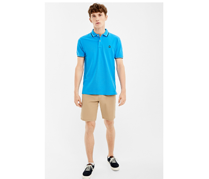 Springfield 143601585 Large Basic Slim Fit Polo Shirt for Men - Blue - Zoom Image 1