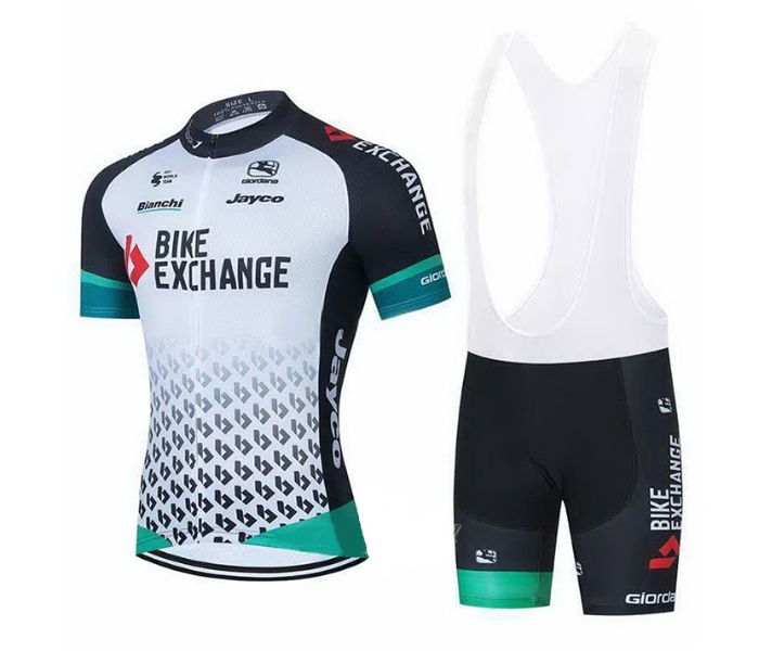 Bike Exchange XXXL Short Sleeve Road Bike Cycling Jersey - Black and White - Zoom Image