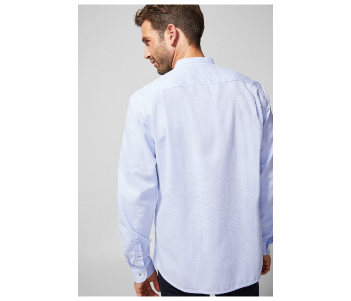 Springfield 027479815 Small Long Sleeve Plain Shirt for Men - Medium Blue - Zoom Image 3