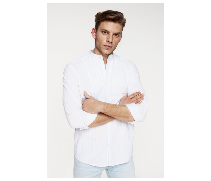 Springfield 094315018 XXL Long Sleeve Casual Stripped Shirt for Men - White - Zoom Image 3