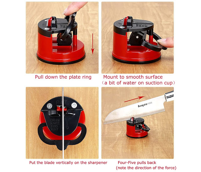 GTC 22000643 Hands-Free Knife Sharpener - Red - Zoom Image 3