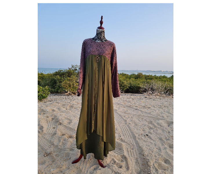 Casting Pearls ILHAM Medium Formal Wears Street Style Abaya With Outer Pastel Green Jacket - Zoom Image 1