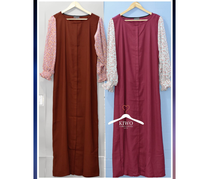 Kiwo KIWO123 Extra Small Full Sleeve Long Gown - Pink - Zoom Image