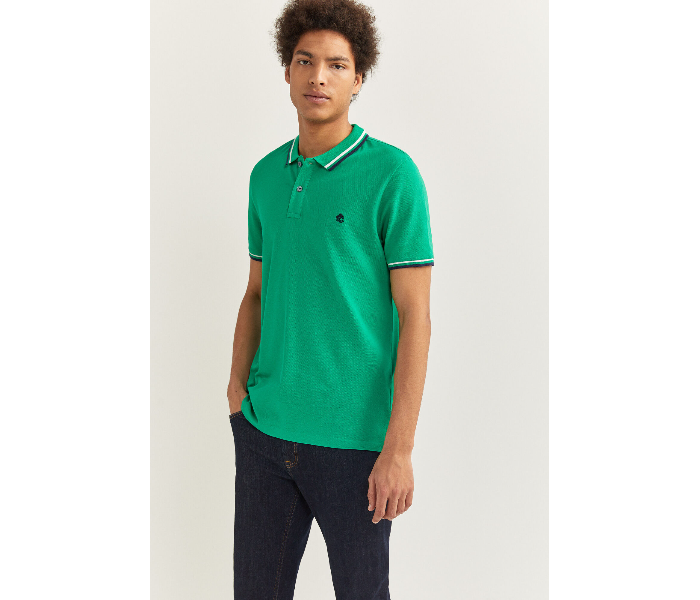 Springfield 143773922 Medium Basic Slim Fit Polo Shirt for Men - Green - Zoom Image 1