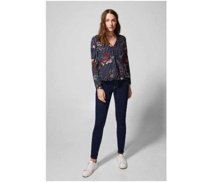 Springfield 679552818 Size 38 Long Sleeve Blouse for Women - Dark Blue - Zoom Image 1