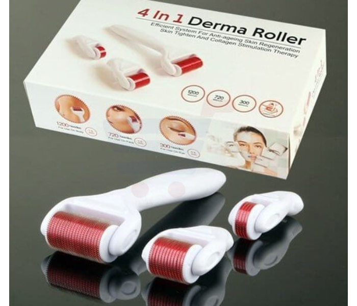 Taqdeer 907-1030 4-in-1 Derma Roller Face and Hiar Fall Treatment - White & Red - Zoom Image 3