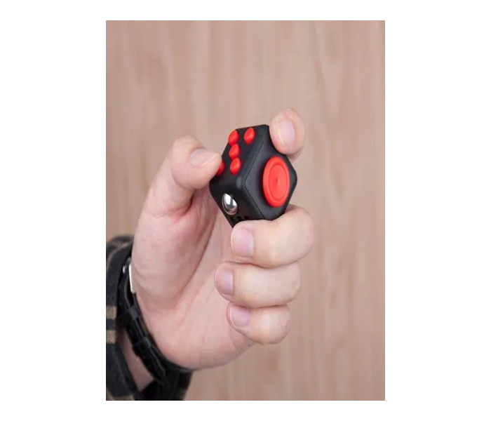 Generic Anti Stress Relaxation Fidget Cube -Red and Black - Zoom Image 1