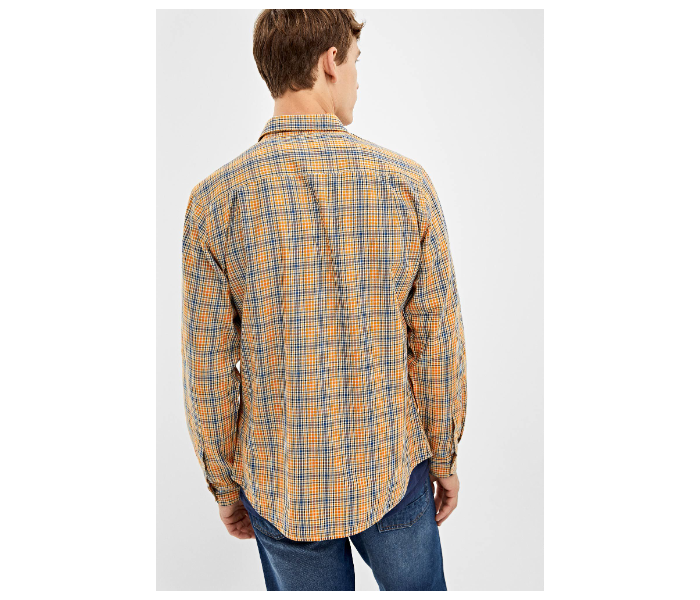 Springfield 033648354 Extra Small Long Sleeve Checked Shirt for Men - Beige - Zoom Image 3