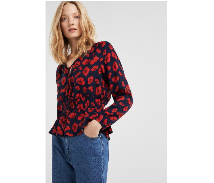 Springfield 679505617 Size 40 Long Sleeve Blouse For Women - Red and Blue - Zoom Image 2