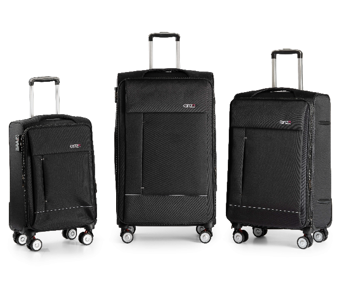 Kenza SV361 3 Piece Drift Softside Expandable Luggage Bag Set with Built-In TSA Lock and Spinner Wheels - Black - Zoom Image 2