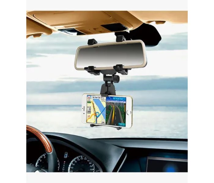 Generic Rear Mirror Mount Phone Holder - Black - Zoom Image 5