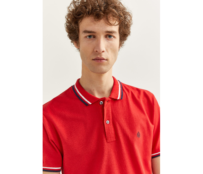 Springfield 143773961 Medium Basic Slim Fit Polo Shirt for Men - Red - Zoom Image 3