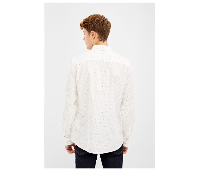 Springfield 028683499 Extra Small Mircoprint Long Sleeve Shirts for Men - White - Zoom Image 3