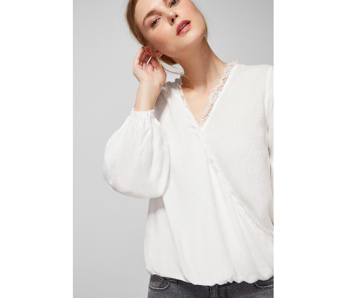 Springfield 679486697 Size 42 Long Sleeve Blouse for Women - White - Zoom Image 2