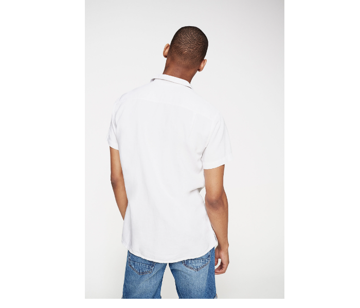 Springfield 034338299 XXL Plain Short Sleeve Casual Shirt for Men - White - Zoom Image 3