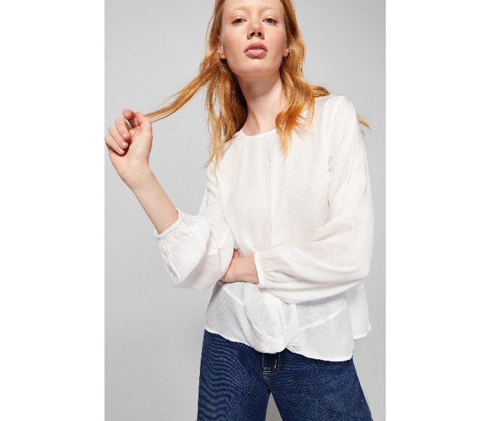 Springfield 679472698 Size 42 Long Sleeve Blouse for Women - White - Zoom Image 3