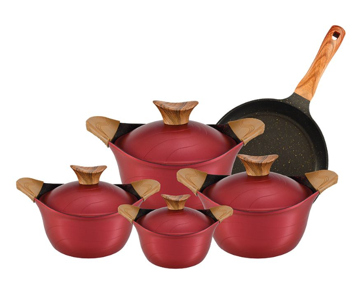 Neoklein 9F Set of 9 Piece Casserols with Fry Pan -Red   - Zoom Image