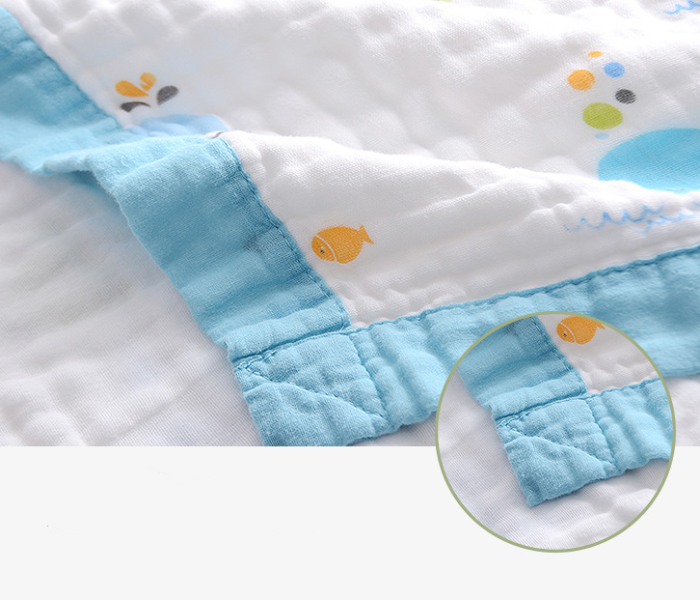 Phoenix MUSBLNK6LY 6 Layer Muslin Cotton Baby Swaddle Blanket - Yellow Border(Chicken Print) - Zoom Image 3