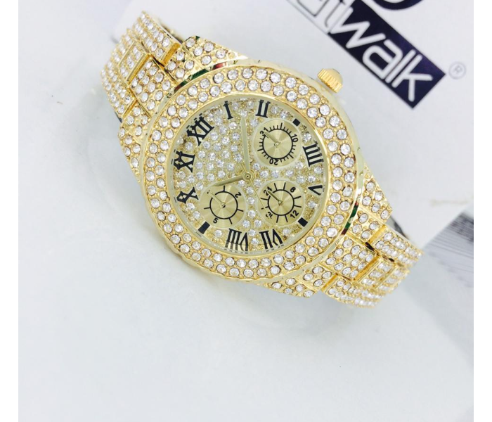 Catwalk CW-432 Genuine Quality Fashionable Cz Watch for Women-Gold - Zoom Image