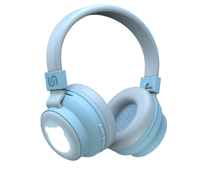 Porodo PD-STWLEP004-BU Soundtec Kids Wireless Over-Ear Headphone with LED Light - Blue - Zoom Image 1