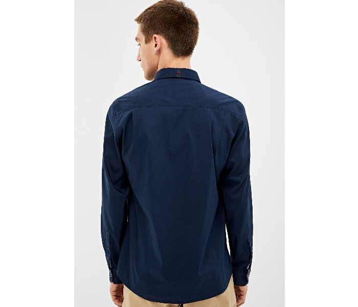 Springfield 151658212 Small Long Sleeve Stipped Business Shirt for Men - Navy - Zoom Image 3