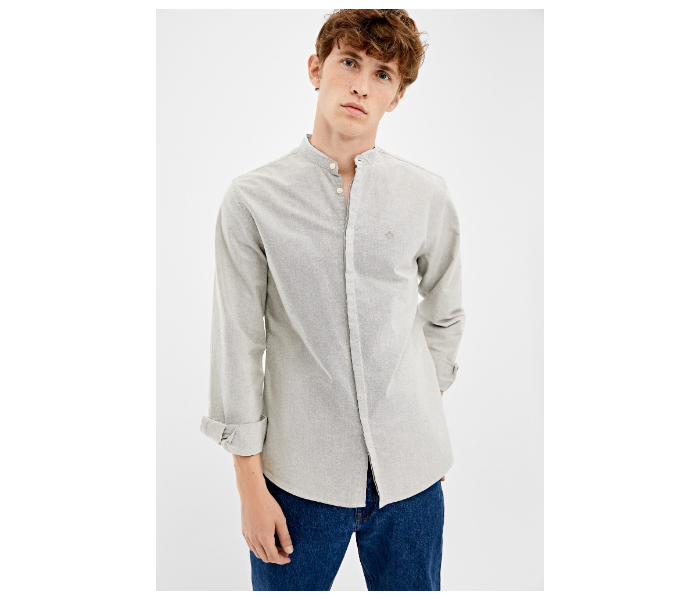 Springfield 027664243 Small Long Sleeve Plain Shirt for Men - Grey - Zoom Image 2