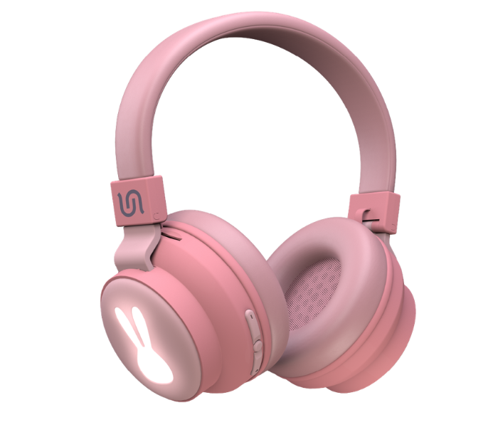 Porodo PD-STWLEP004-PK Soundtec Kids Wireless Over-Ear Headphone with LED Light - Pink - Zoom Image 1