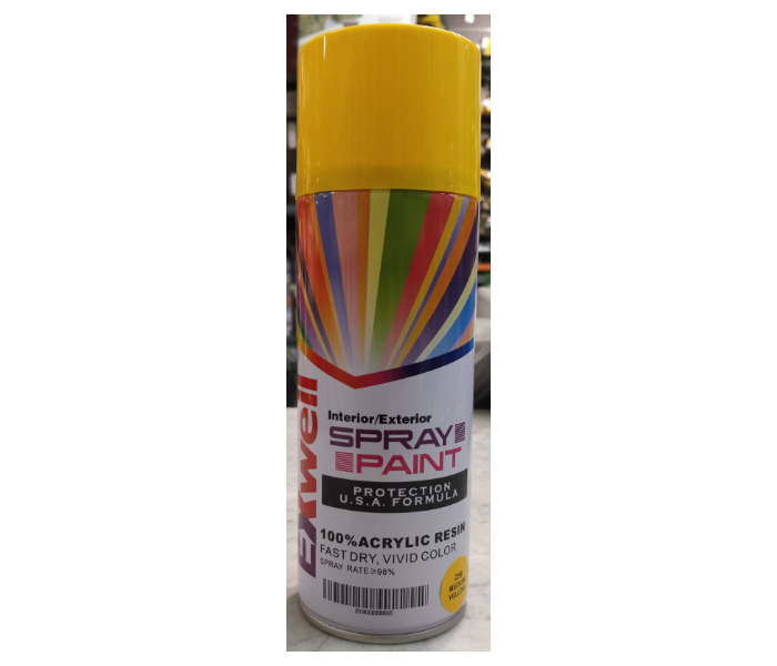 Exwell 280g Quick Drying Acrylic Spray Paint for Interior and Exterior Applications -  Yellow - Zoom Image