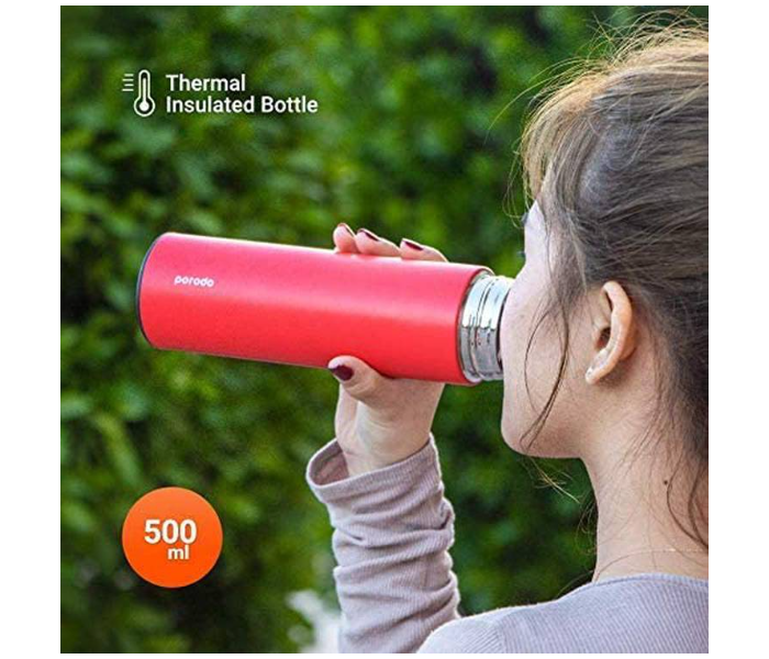 Porodo PD-TMPBOT-RD 500ml Smart Water Bottle Cup With Temperature Indicator - Red - Zoom Image 6