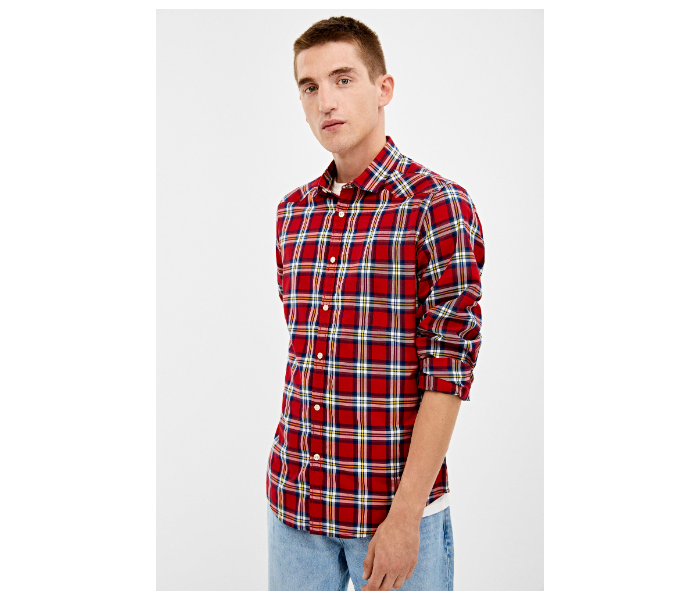 Springfield 033645961 Extra Small Long Sleeve Checked Shirt for Men - Red - Zoom Image 1