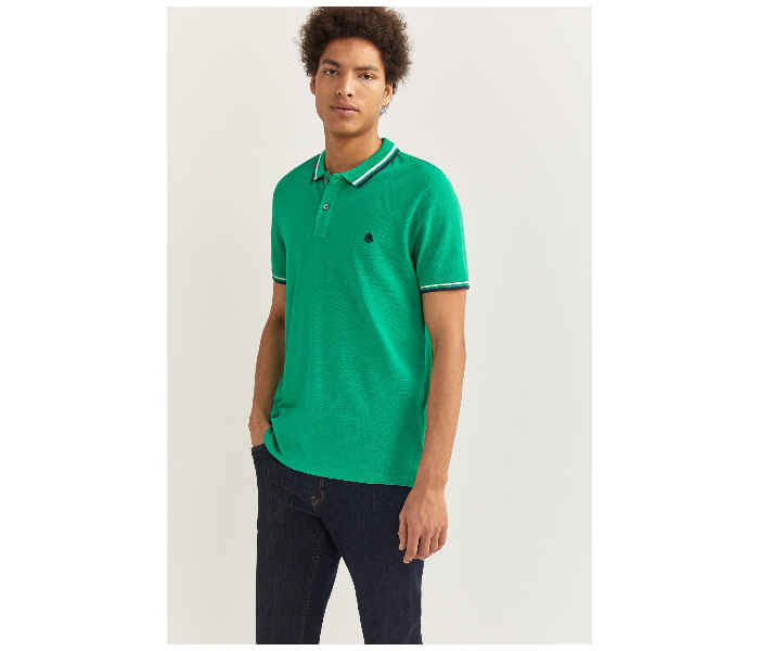 Springfield 143773922 XXL Basic Slim Fit Polo Shirt for Men - Green - Zoom Image 1