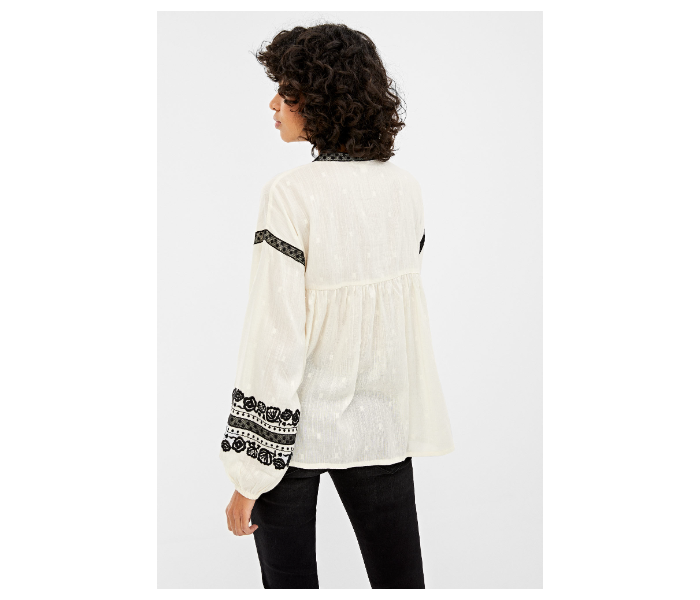 Springfield 679647896 Size 36 Long Sleeve Blouse for Women - Ivory - Zoom Image 3