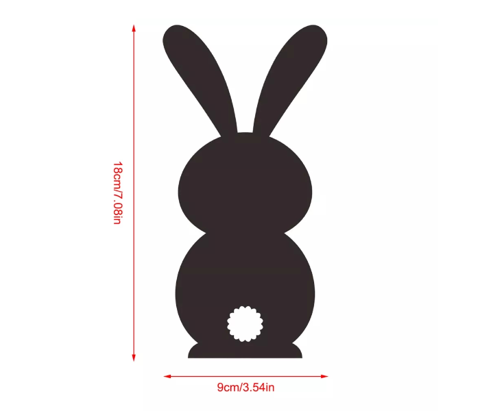 OEM Easter Bunny Waterproof Mirror Wall Sticker - Silver - Zoom Image 4