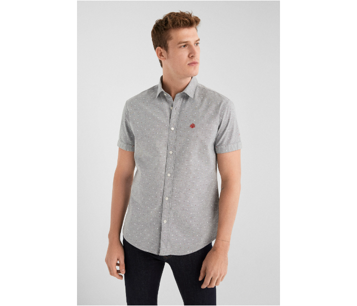 Springfield 037609443 Small Short Sleeve Casual Shirt for Men - Grey - Zoom Image 2