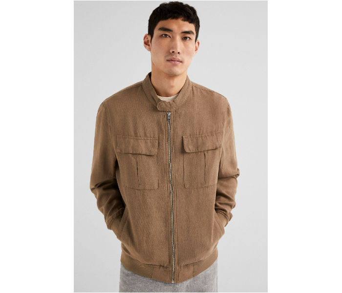 Springfield 283525856 XXL Cotton Sports Jacket for Men - Tan - Zoom Image 2