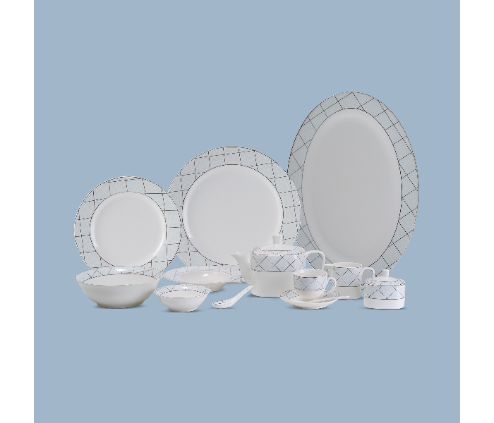 Insiya SV210  40Piece Superior Quality New Bone China  Dinner Set- White - Zoom Image 1