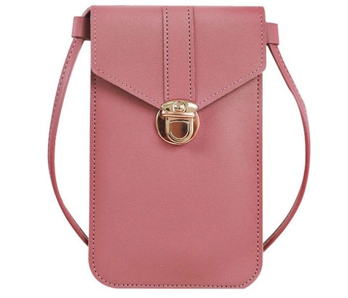 Leather Ladies Crossbody Sling Smartphone Bag - Pink - Zoom Image 1