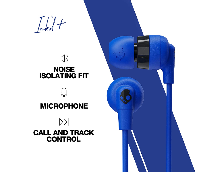 Skullcandy InkdPlus Wired Headphone with Mic - Blue - Zoom Image 3