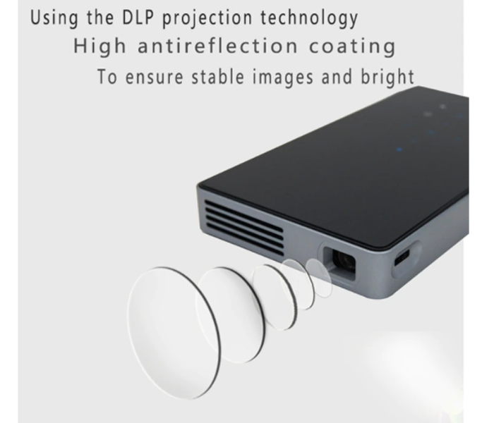 P8 Portable HD DLP LED Mini Projector - Black - Zoom Image 4