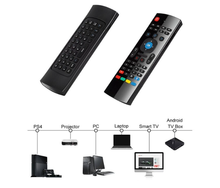 MX3 Air Mouse Mini Wireless Qwerty Keyboard Infrared Remote for Android Smart TV Box - Black - Zoom Image 5