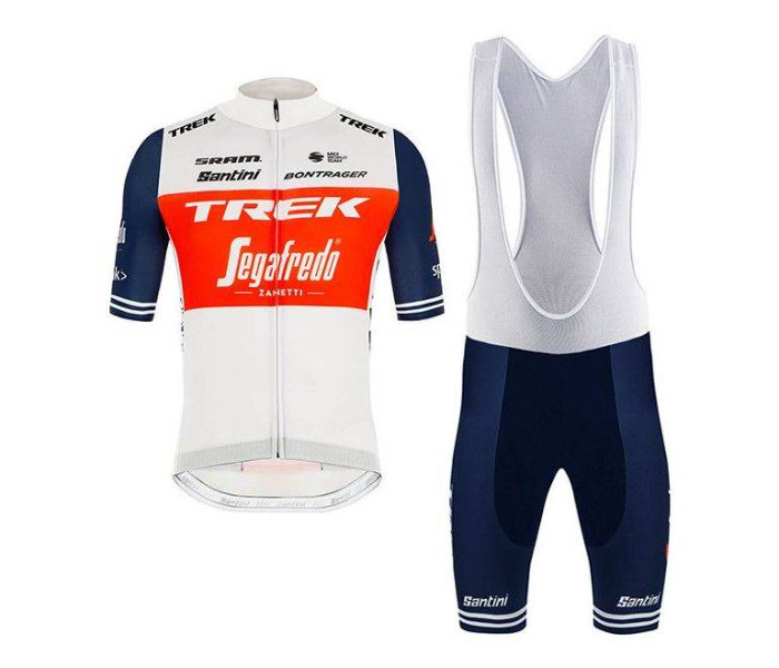 Trek XXXL Short Sleeve Road Bike Cycling Jersey - White and Blue - Zoom Image